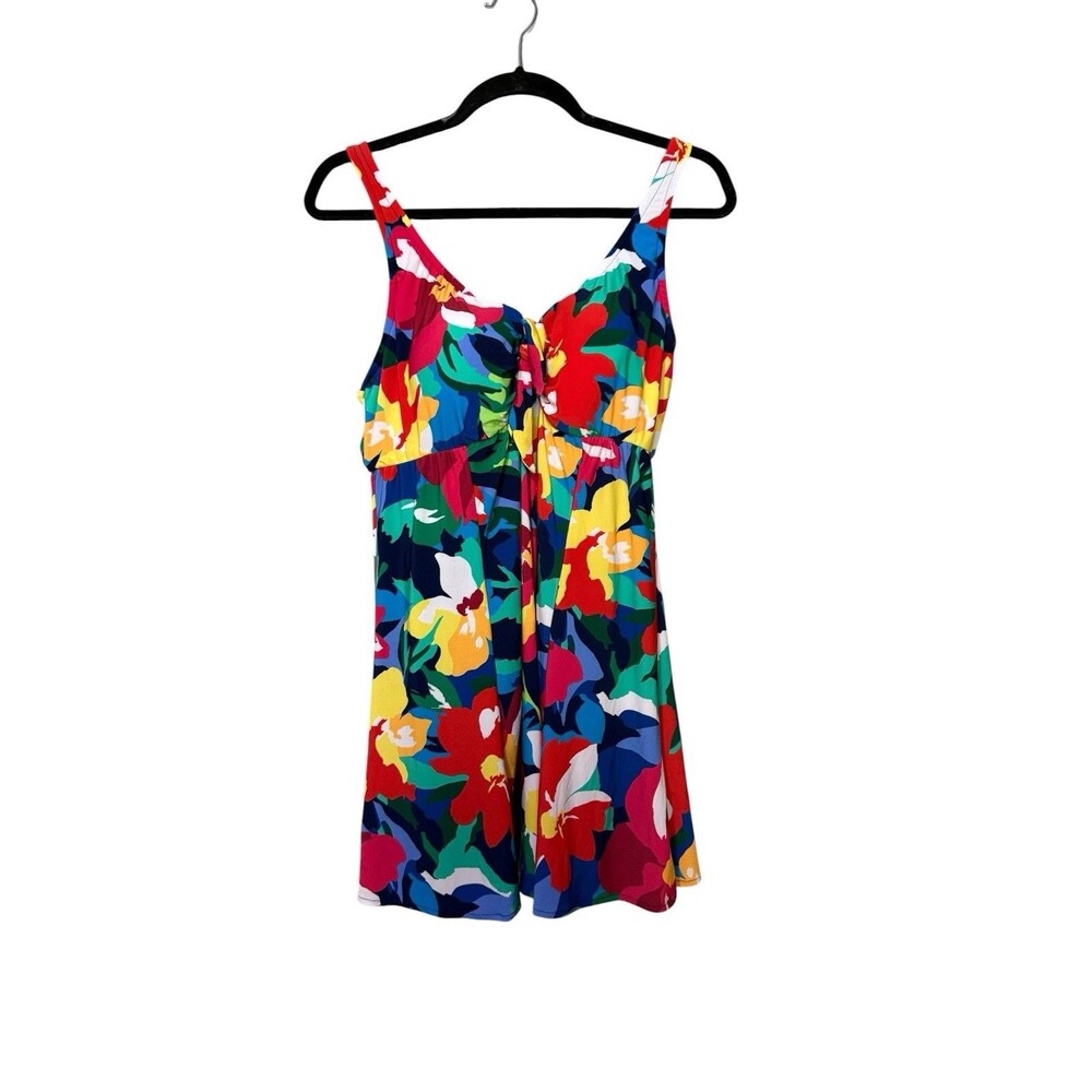 Bal Harbour Swim Swimdress Size 20 Floral Molded Cup One Piece Swimsuit